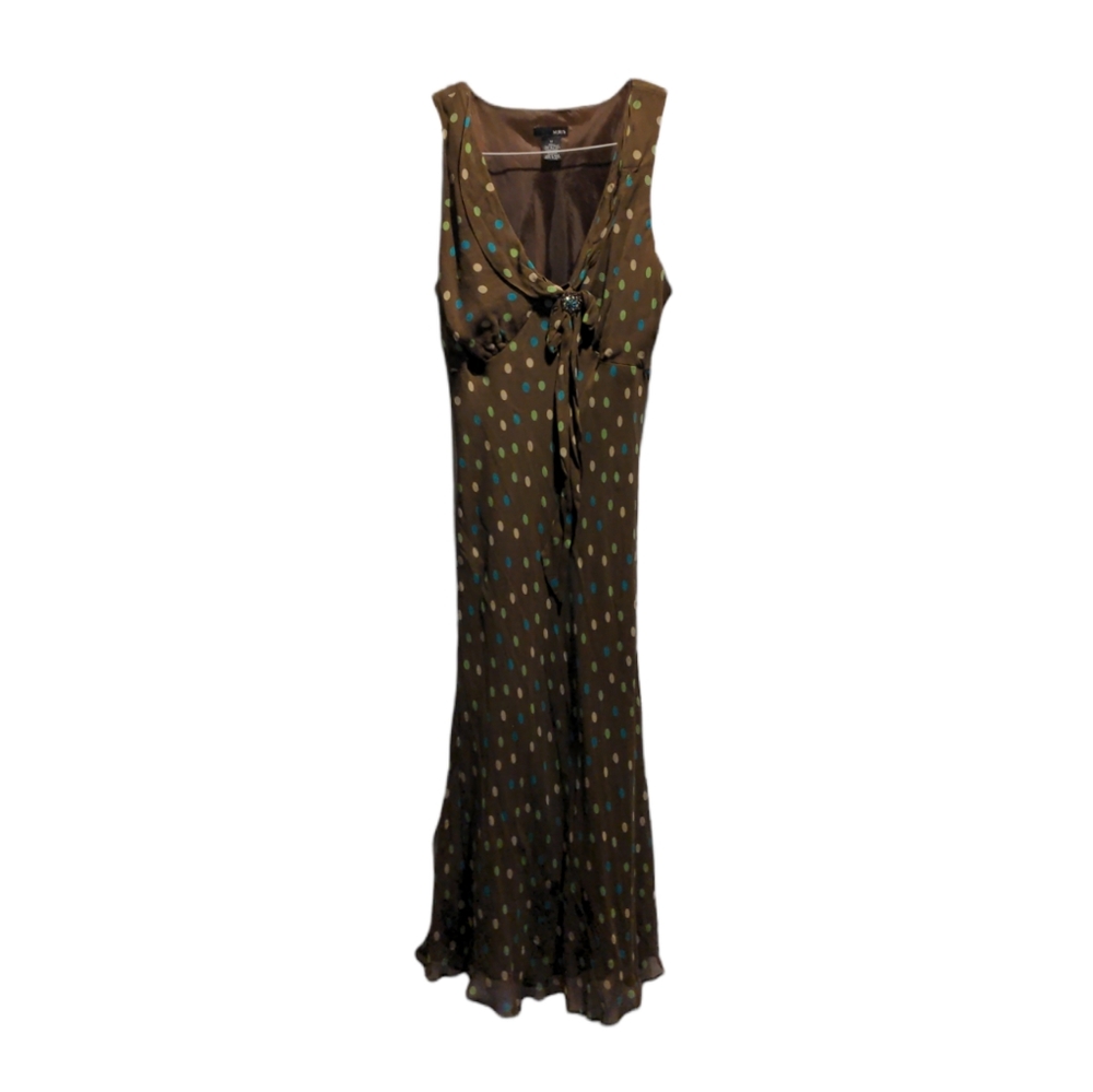 MIXIT Brown/Multicolor Polka Dot Dress Size 14 👗 🟤